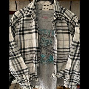 American Eagle Flannel with a cowgirl t-shirt!